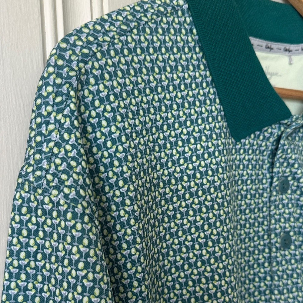 Walter Hagen Green and Yellow Patterned Polo Shirt Size XXL New! - Picture 3 of 7